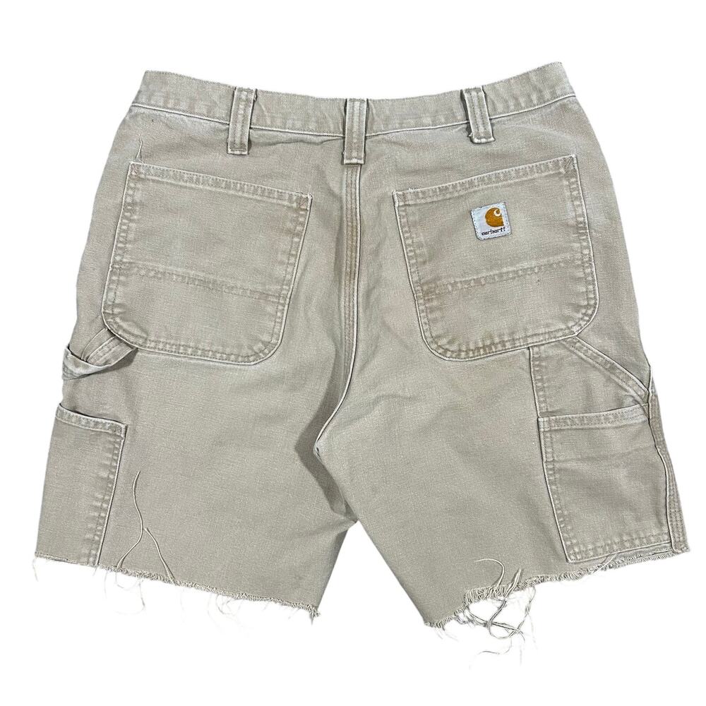 Vintage Carhartt Cut Off Shorts 32 Waist Distressed Heavy Cotton Mens Workwear